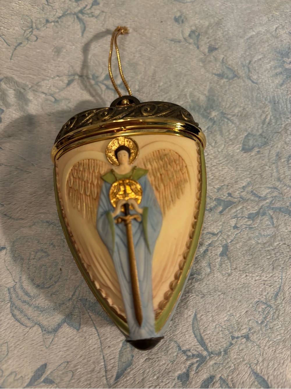 Angel Ornament Hanging Pendant in Gold and Pastel